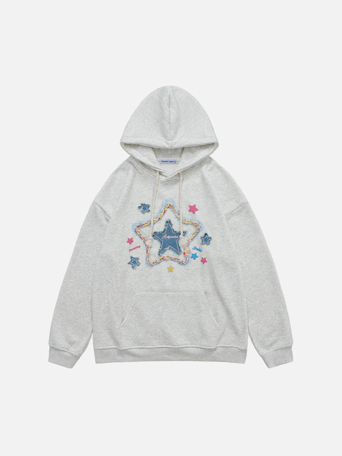 Aelfric Eden Denim Star Applique Embroidery Hoodie