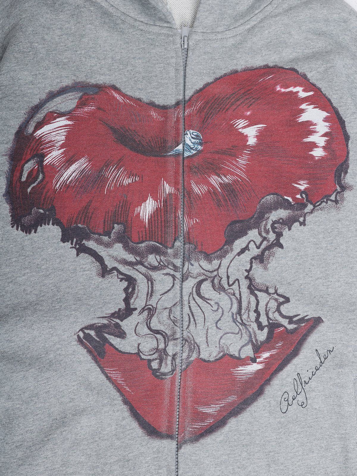 Aelfric Eden Flame Apple Print Zip Up Hoodie