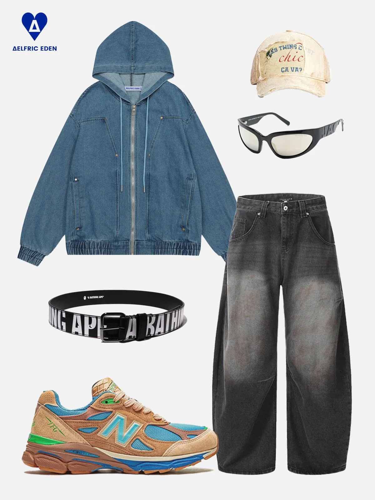 Aelfric Eden Denim Zip Up Hoodie