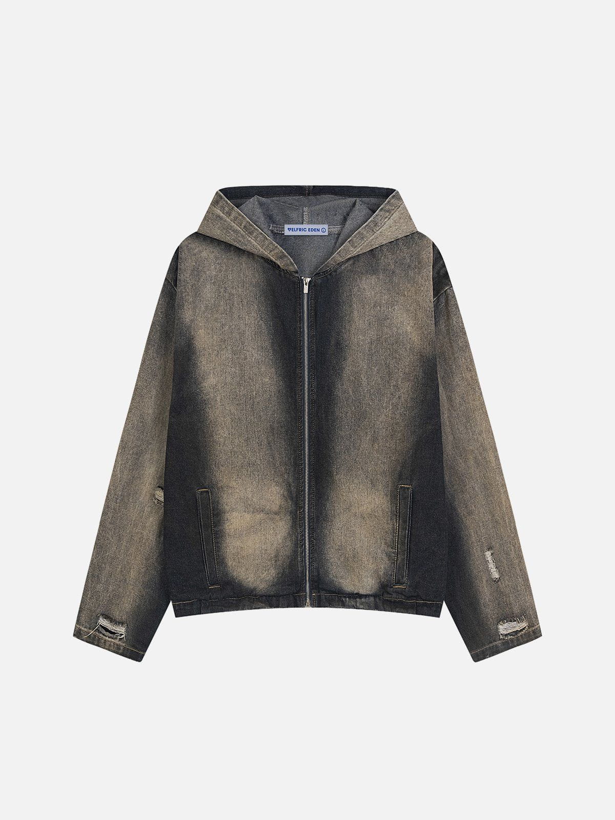 Aelfric Eden Mud Dyeing Denim Zip Up Hoodie