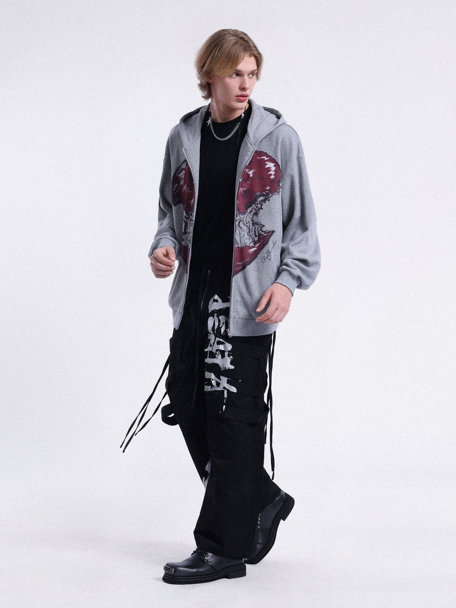 Aelfric Eden Flame Apple Print Zip Up Hoodie