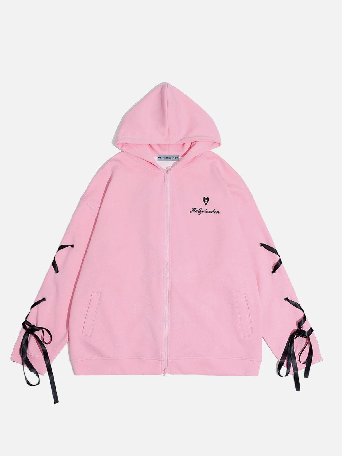 Aelfric Eden Ribbon Decoration Zip Up Hoodie