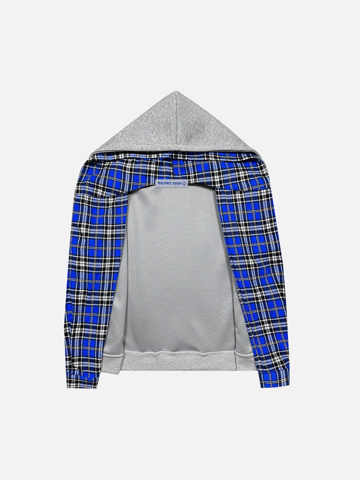 Aelfric Eden Plaid Double Layer Zip Up Hoodie
