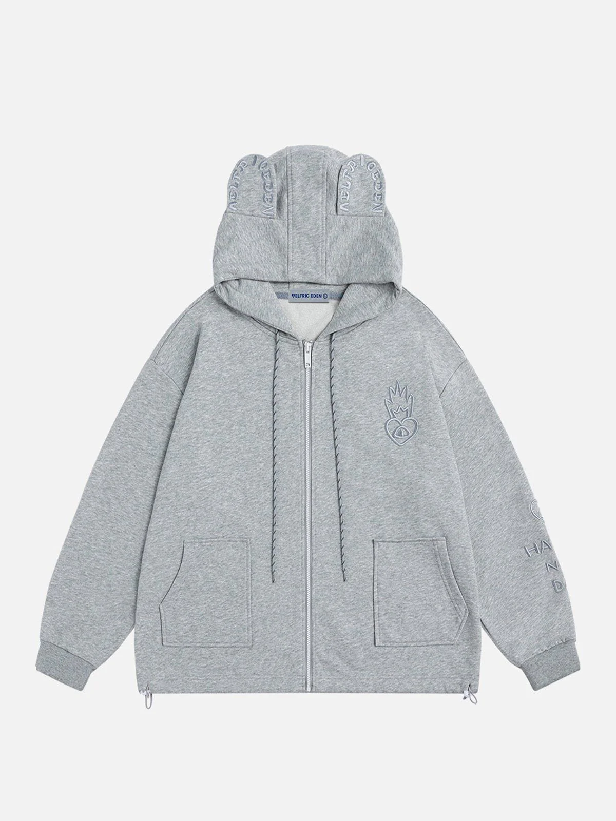 Aelfric Eden Embroidery Rabbit Ears Zip Up Hoodie