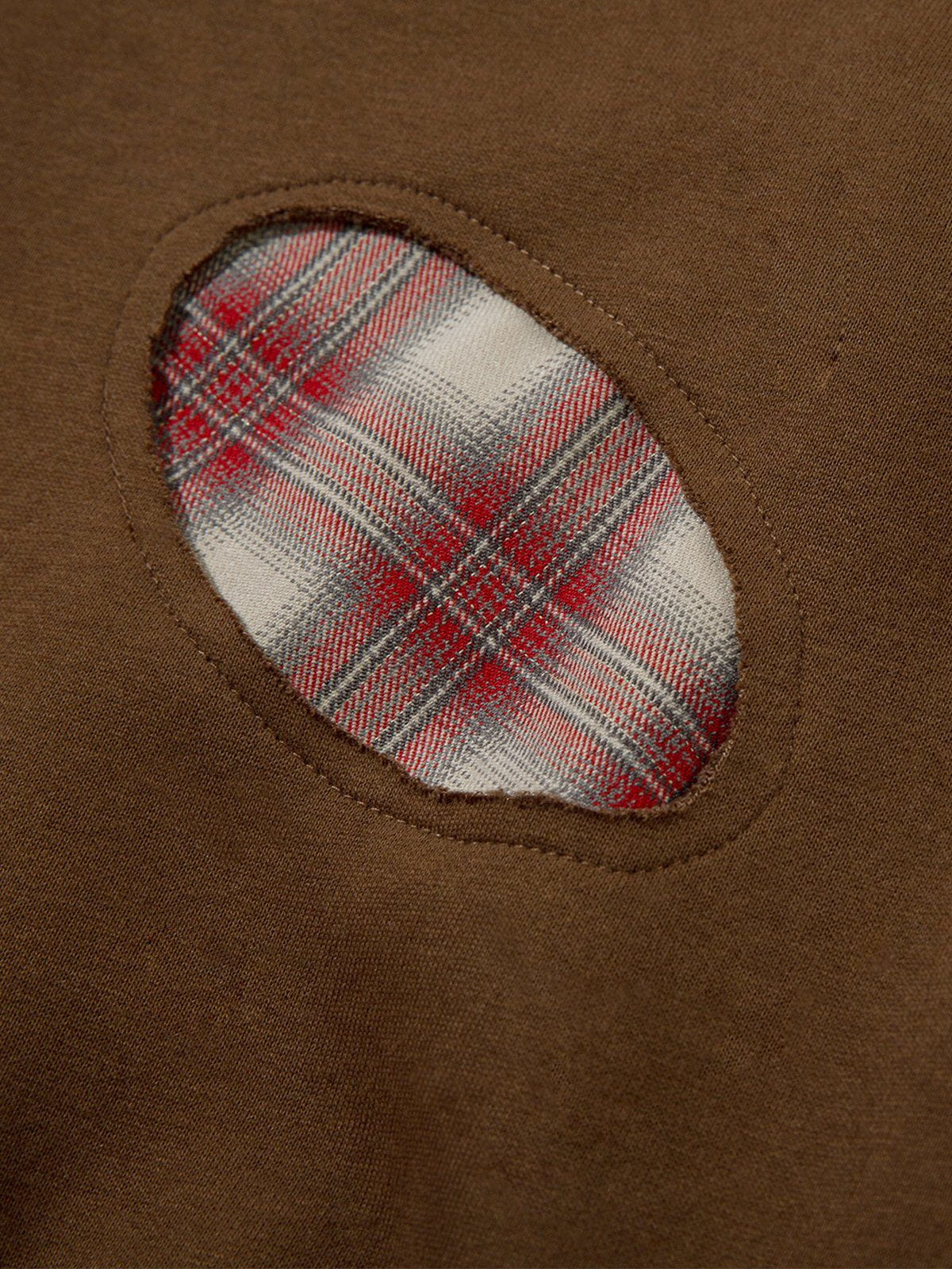 Aelfric Eden Irregular Plaid Patchwork Zip Up Hoodie