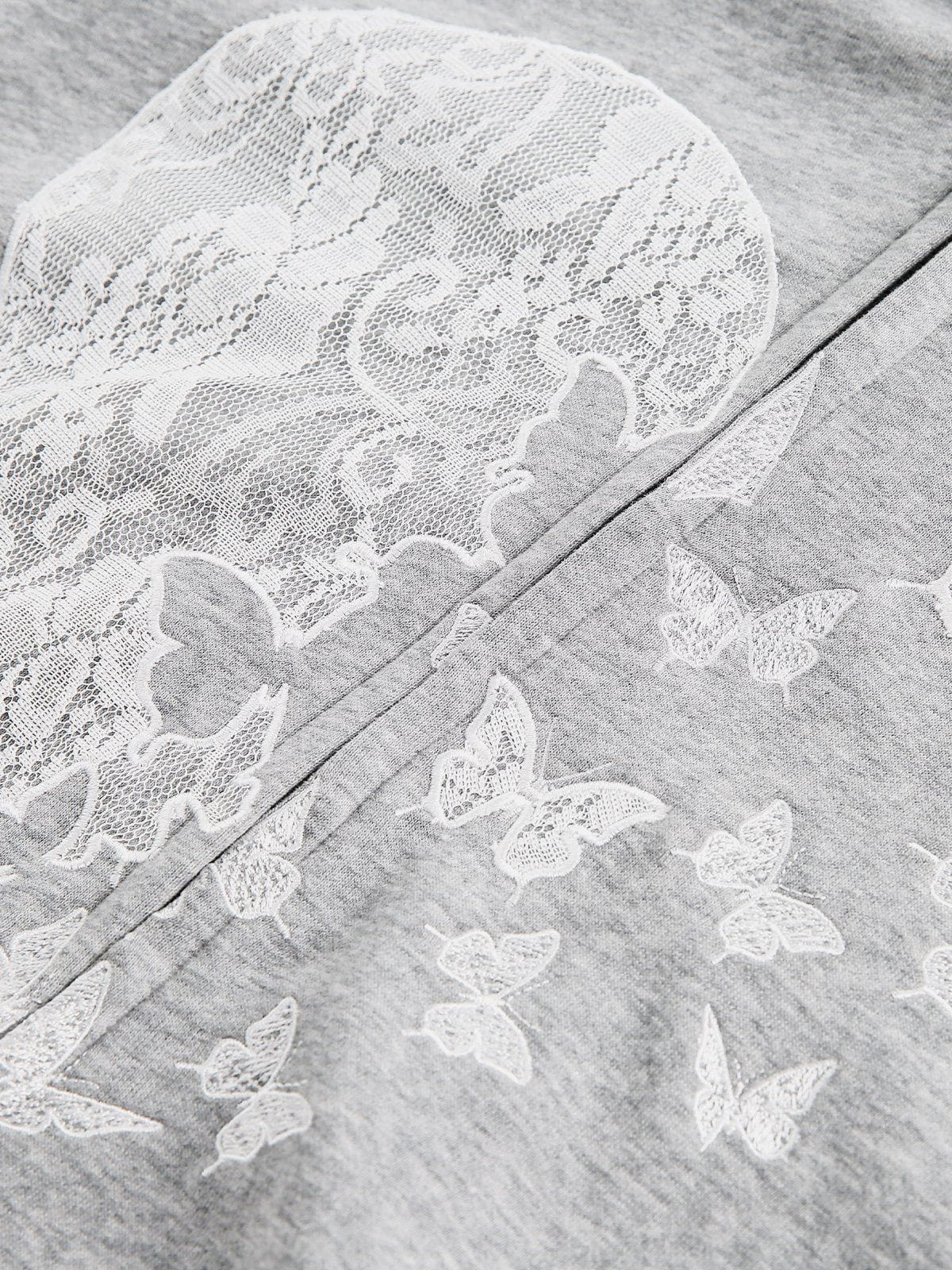 Aelfric Eden Lace Heart Butterfly Zip Up Hoodie