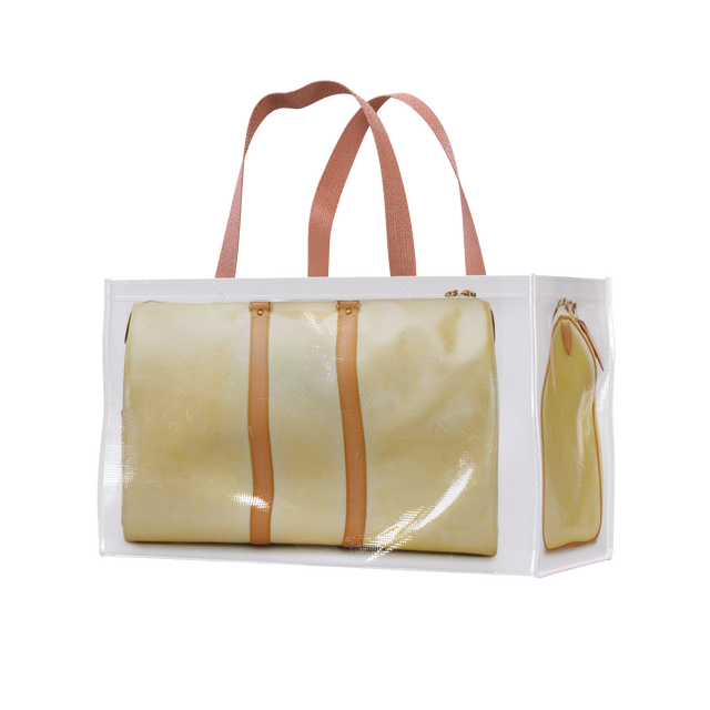 TITA ELVIE duffle Grocery Bag, yellow  canvas, large