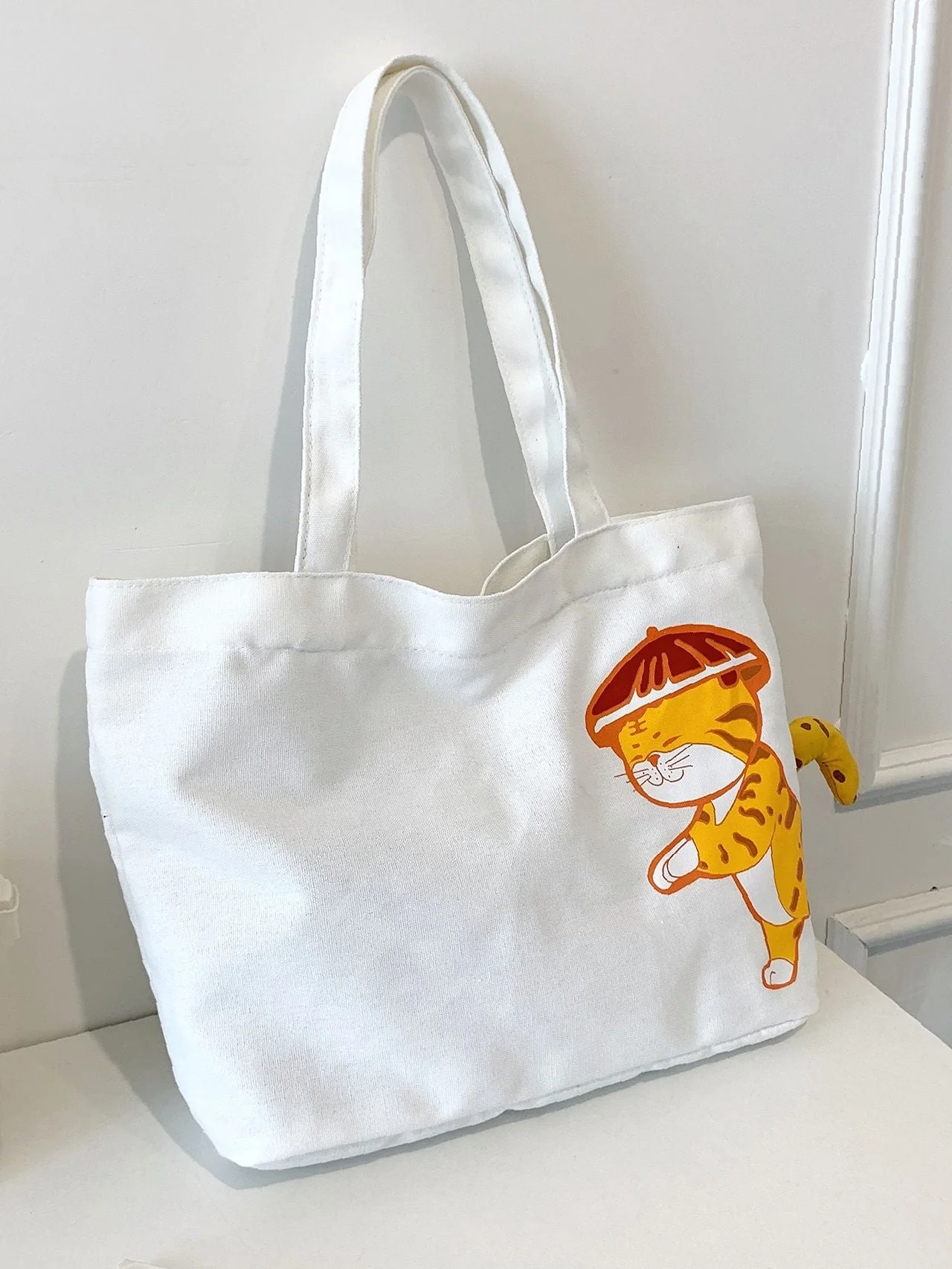 Bag For Love - Cartoon Graphic Zipper Shopper Bag  - Women Tote Bags