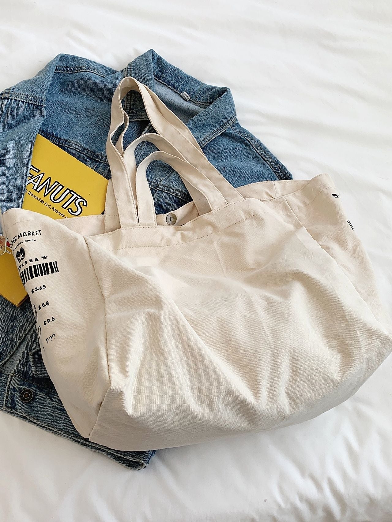 Bag For Love - Letter Graphic Top Handle Tote Bag  - Women Tote Bags