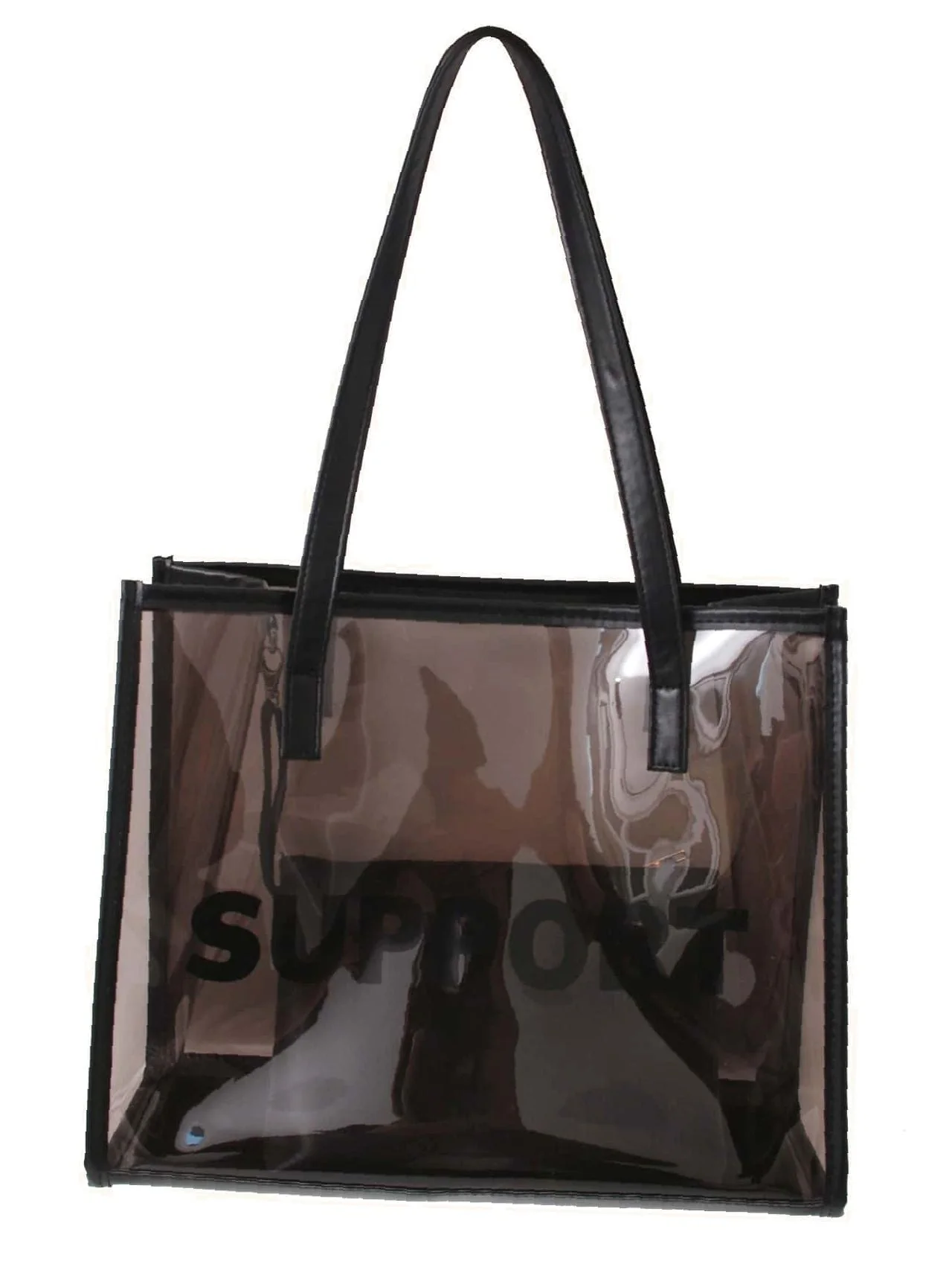 Bag For Love - Letter Graphic Tote Bag with Inner Pouch  - Women Tote Bags