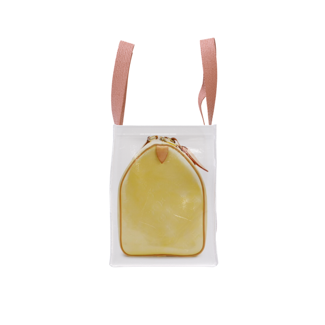 TITA ELVIE duffle Grocery Bag, yellow  canvas, large