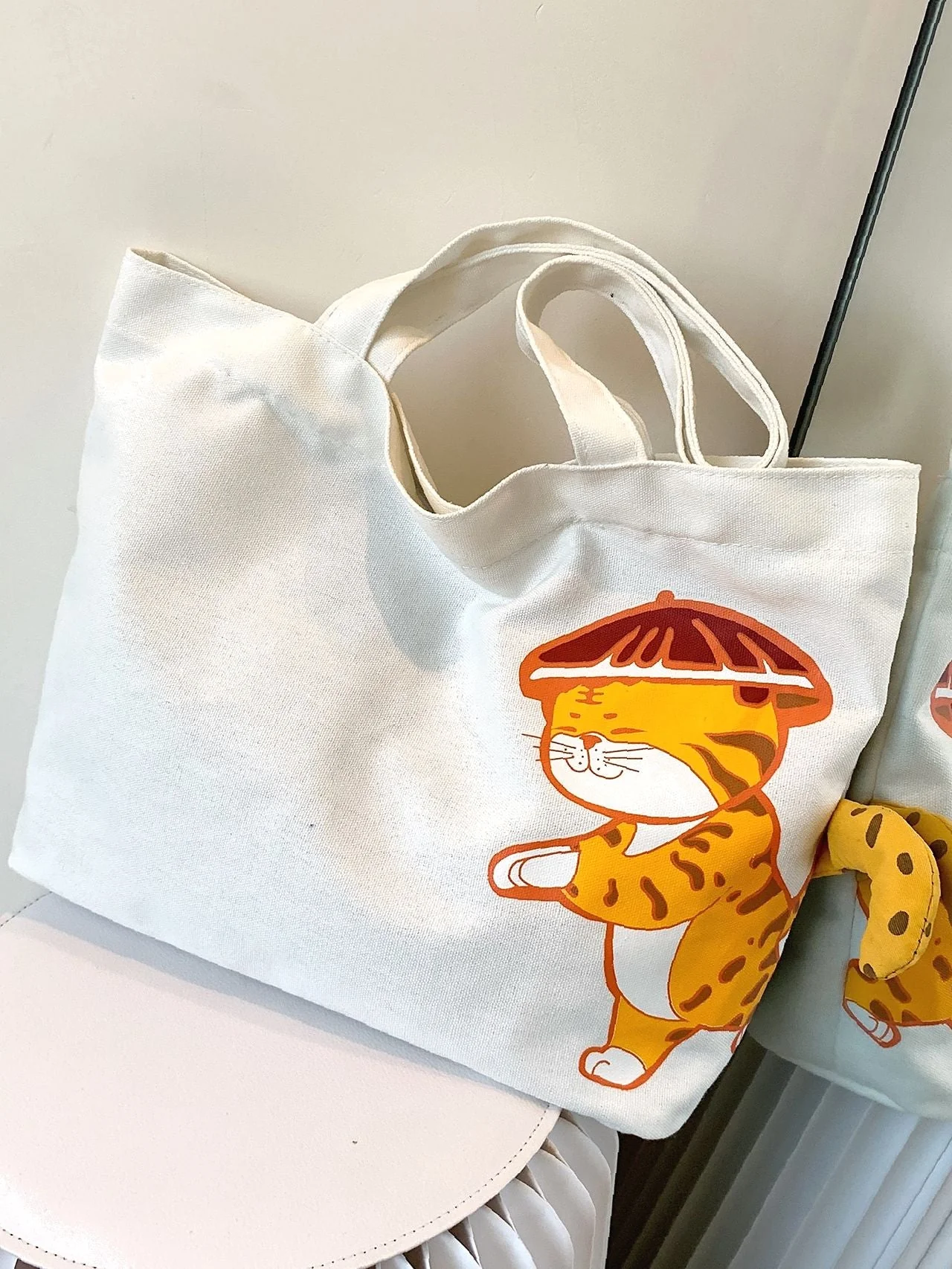 Bag For Love - Cartoon Graphic Zipper Shopper Bag  - Women Tote Bags