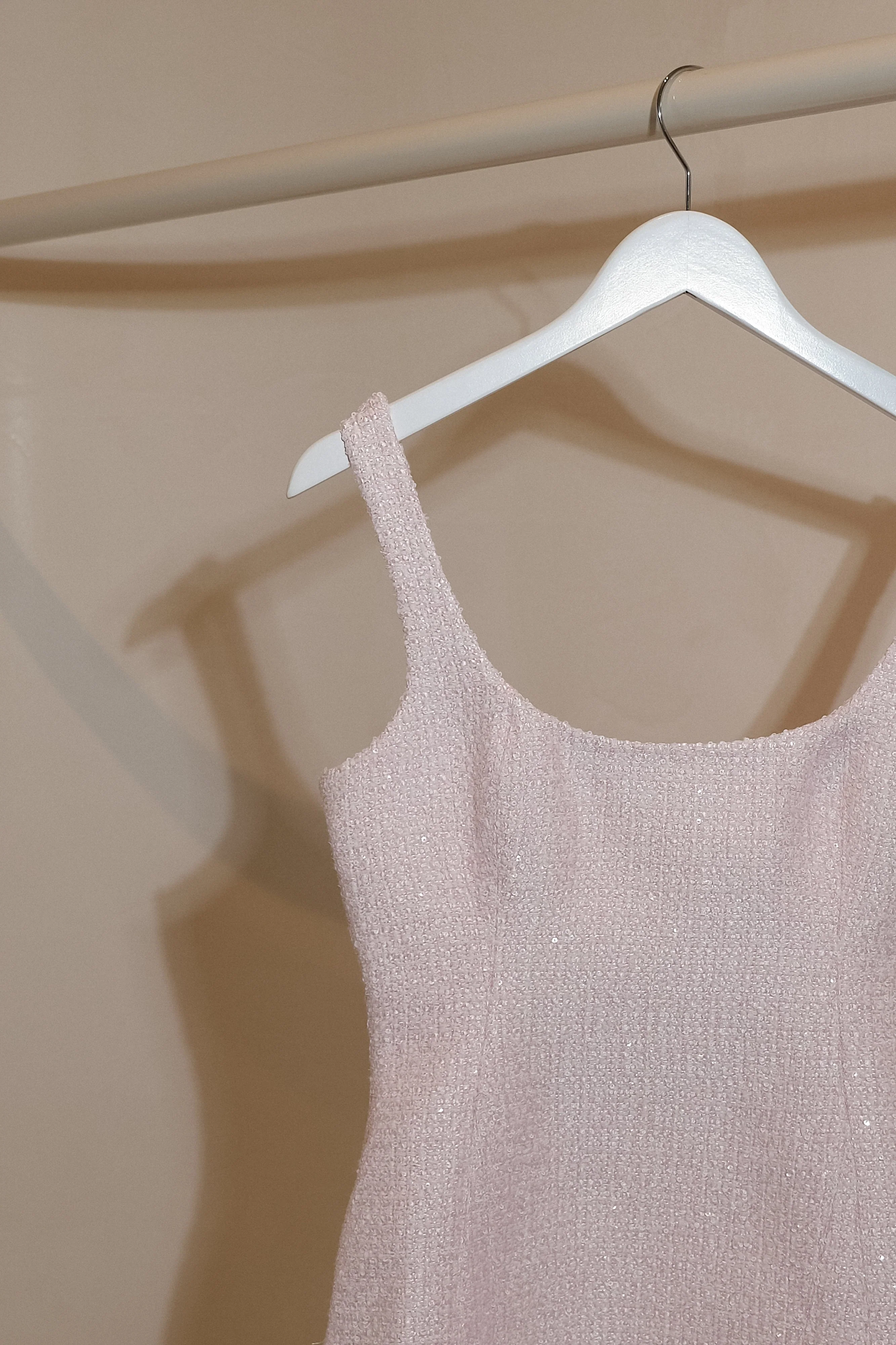 MESHKI Beth Tweed Mini Dress - Fairy Floss Pink