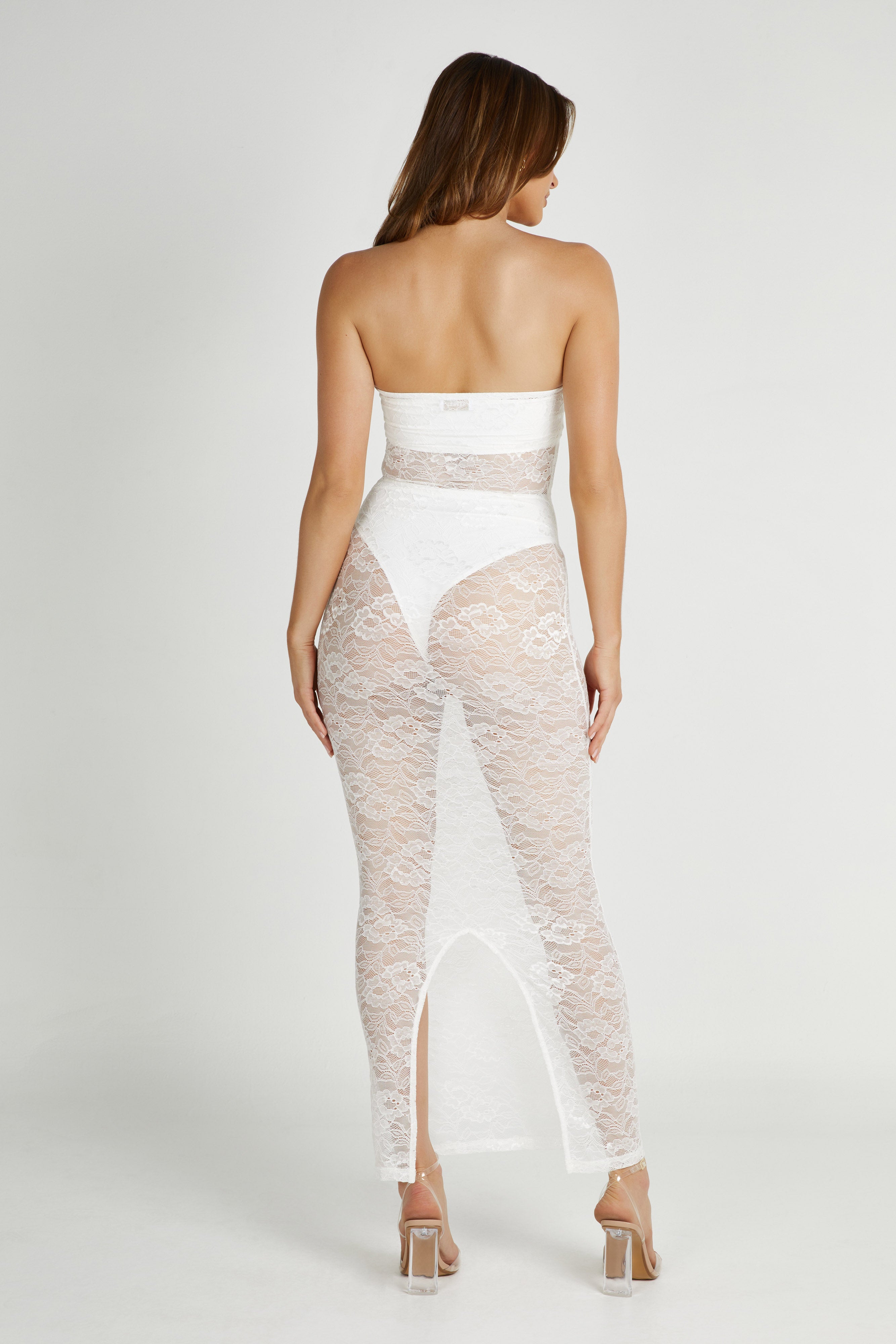 MESHKI Sasha Strapless Maxi Dress - White