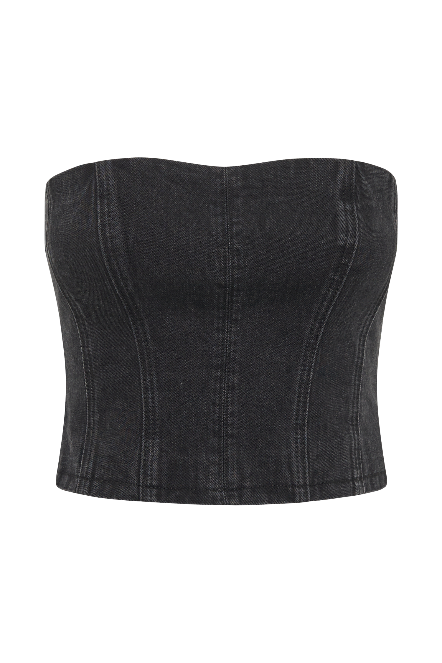 MESHKI Jordana Denim Tube Top - Washed Black