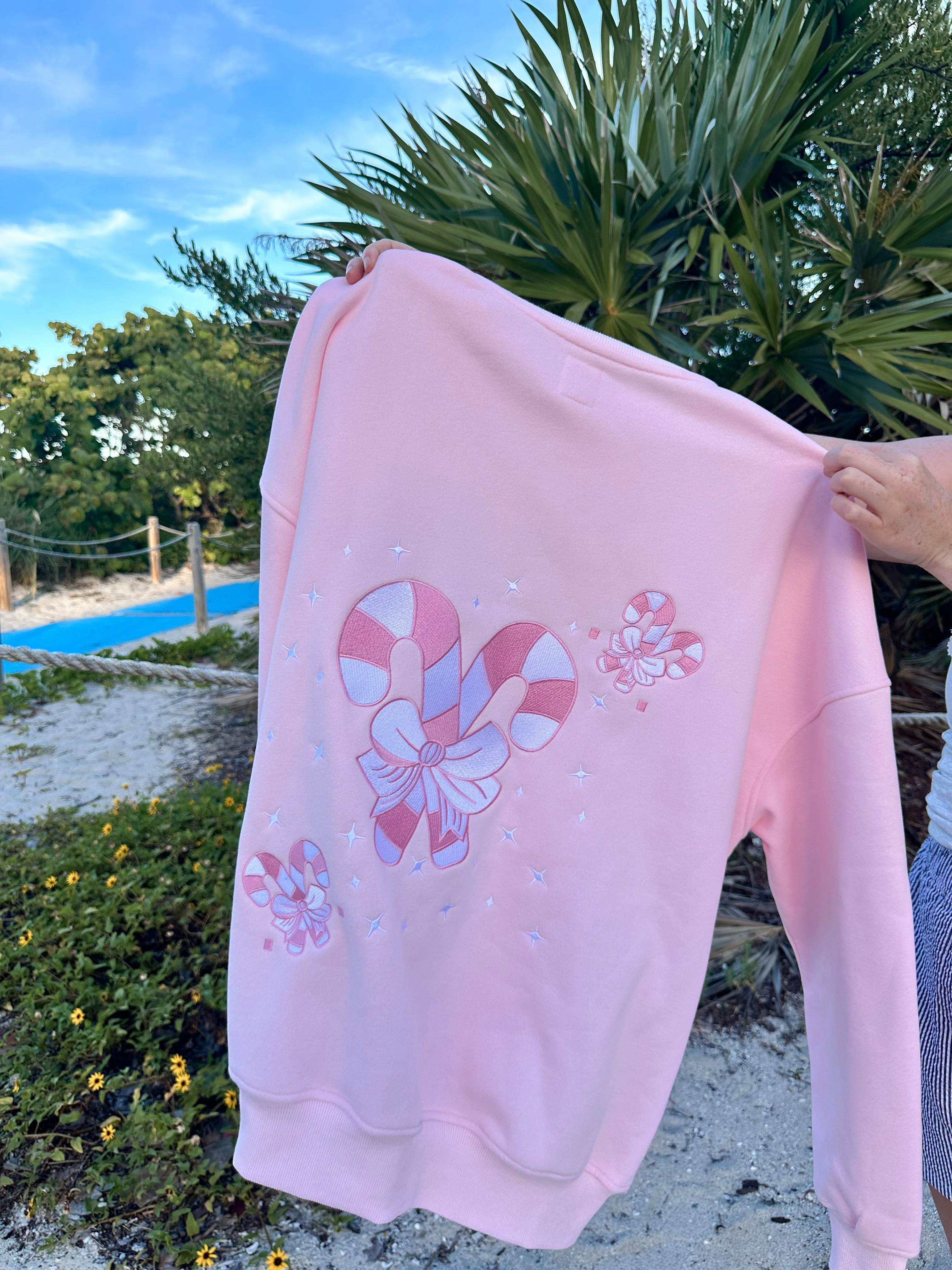 Light Pink Candy Cane Wonderland Sweatshirt