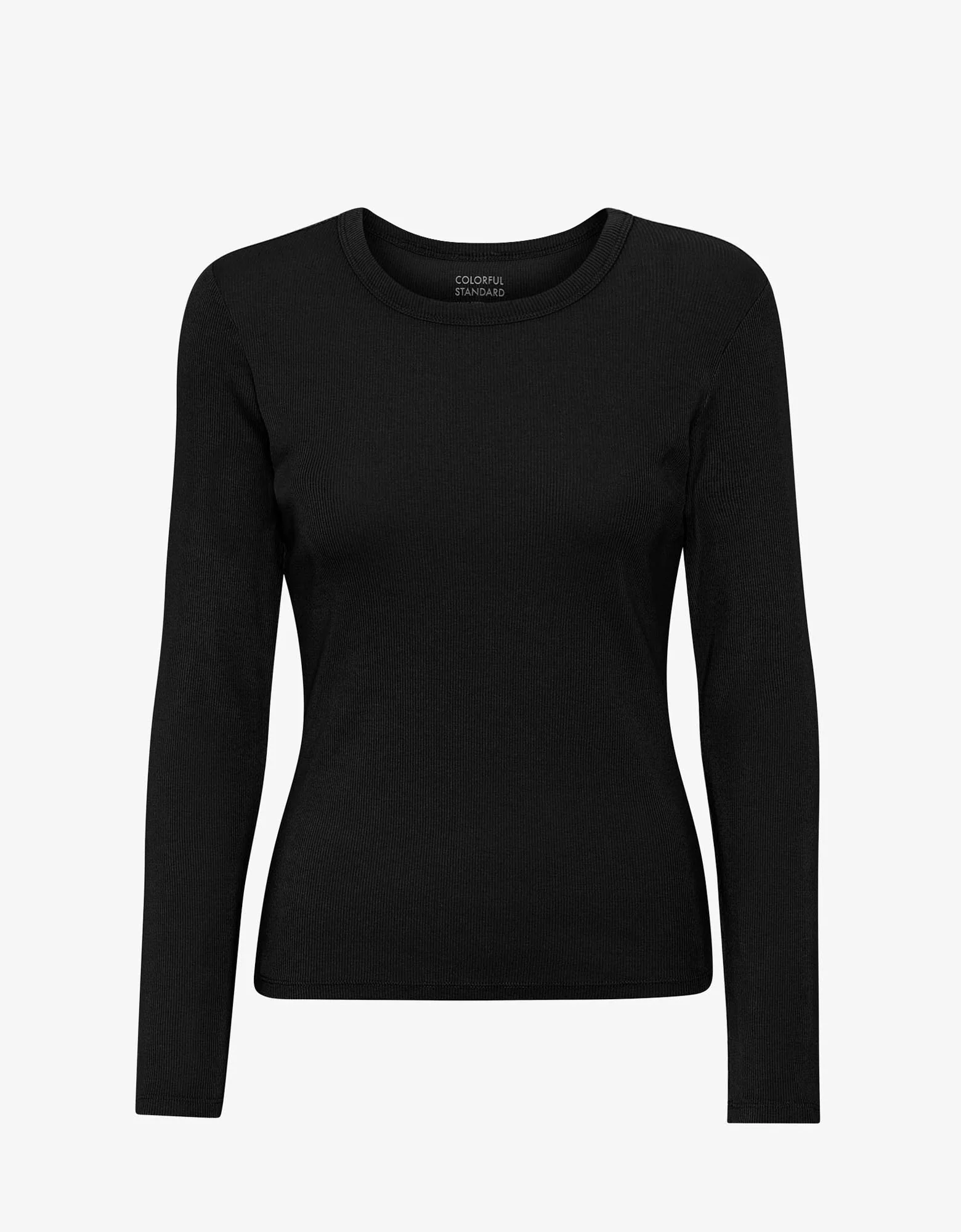 Women Organic Rib LS T-Shirt - Deep Black