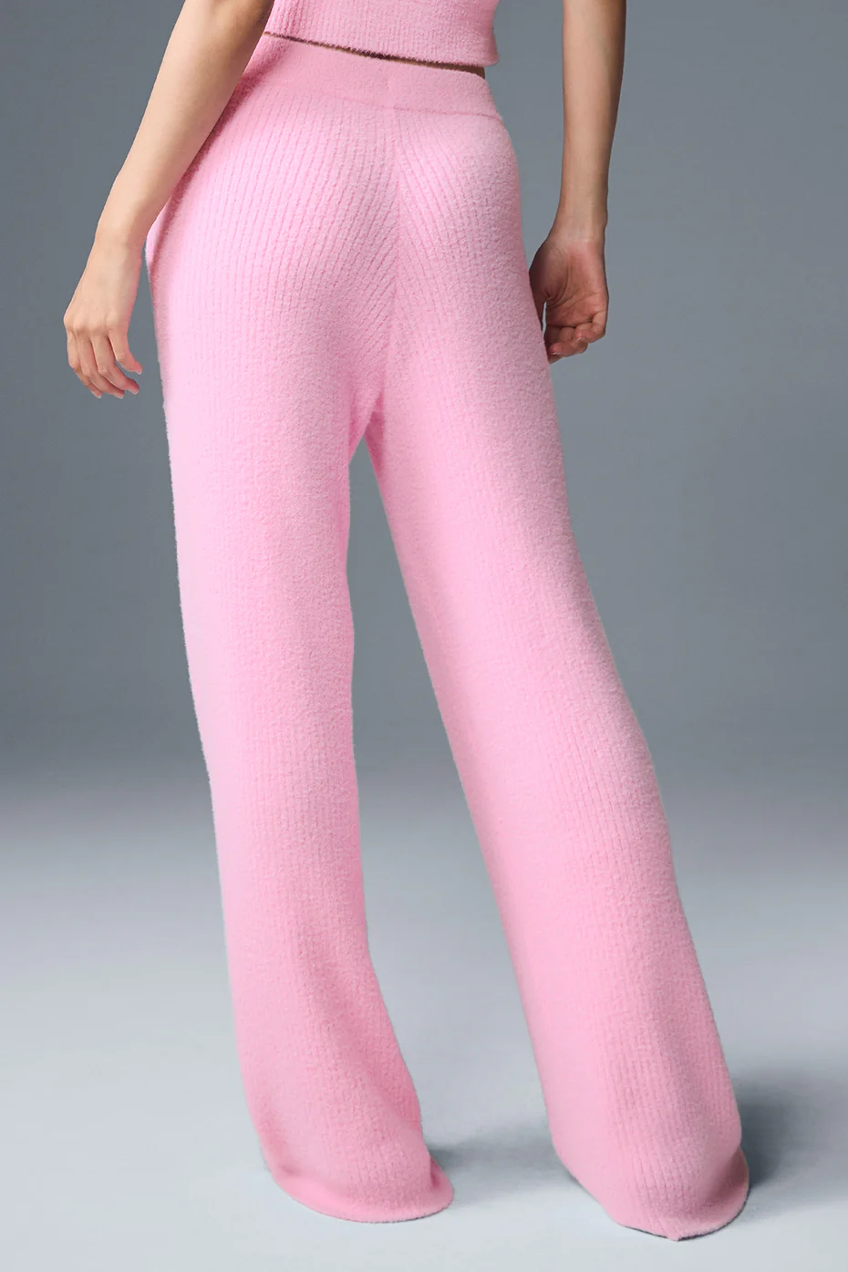 Snuggle Up Sweater High-Waist Wide Leg Pant - Sweet Pink