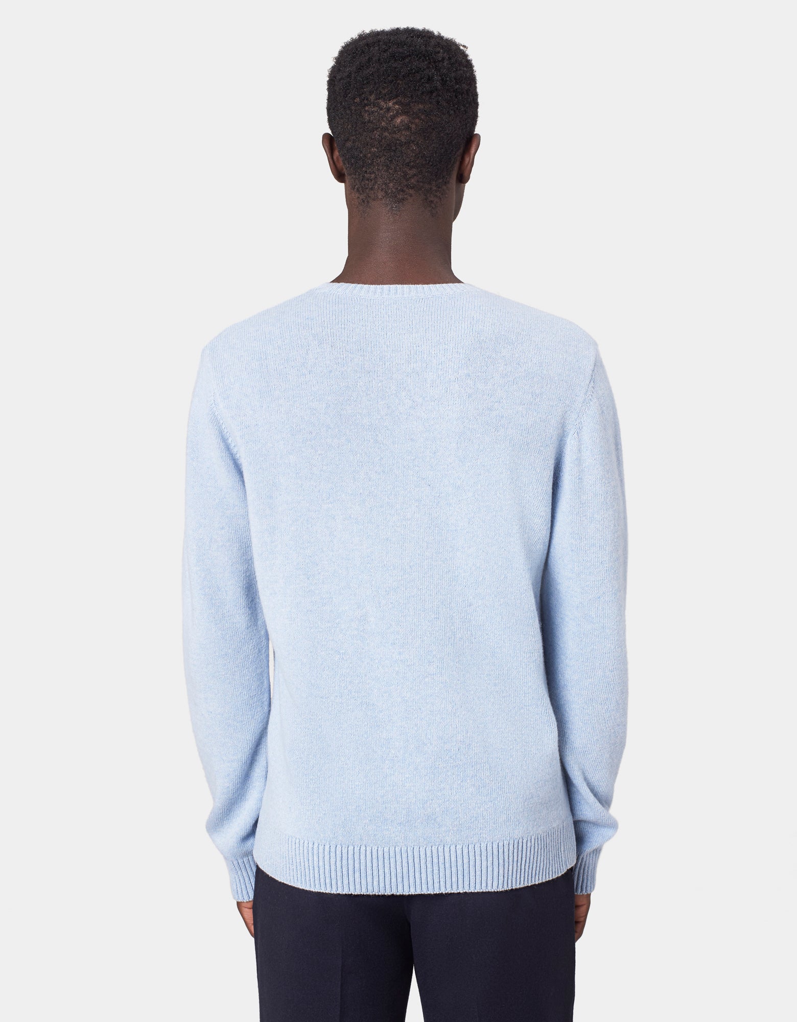Classic Merino Wool Crew - Polar Blue