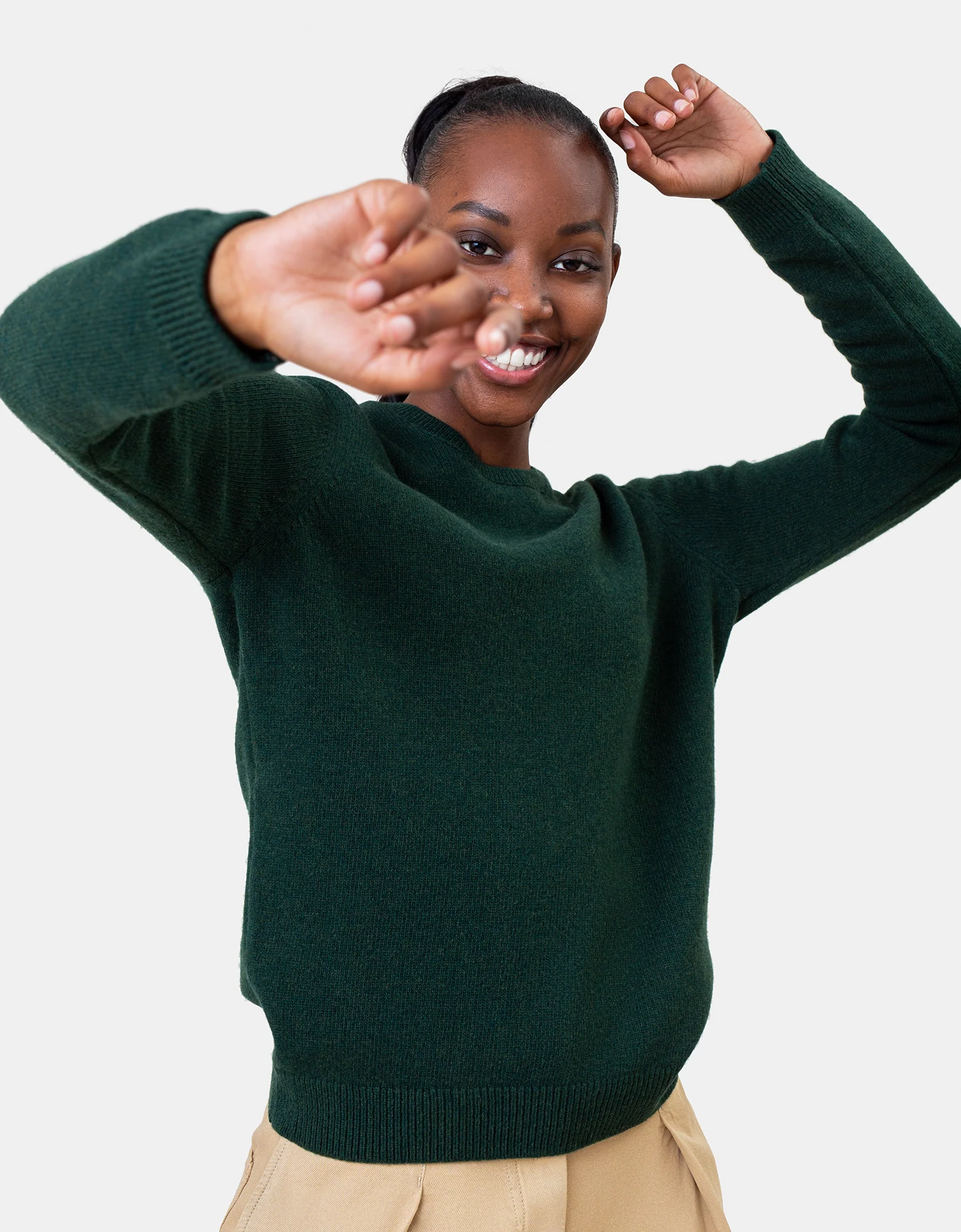 Women Classic Merino Wool Crew - Bubblegum Pink