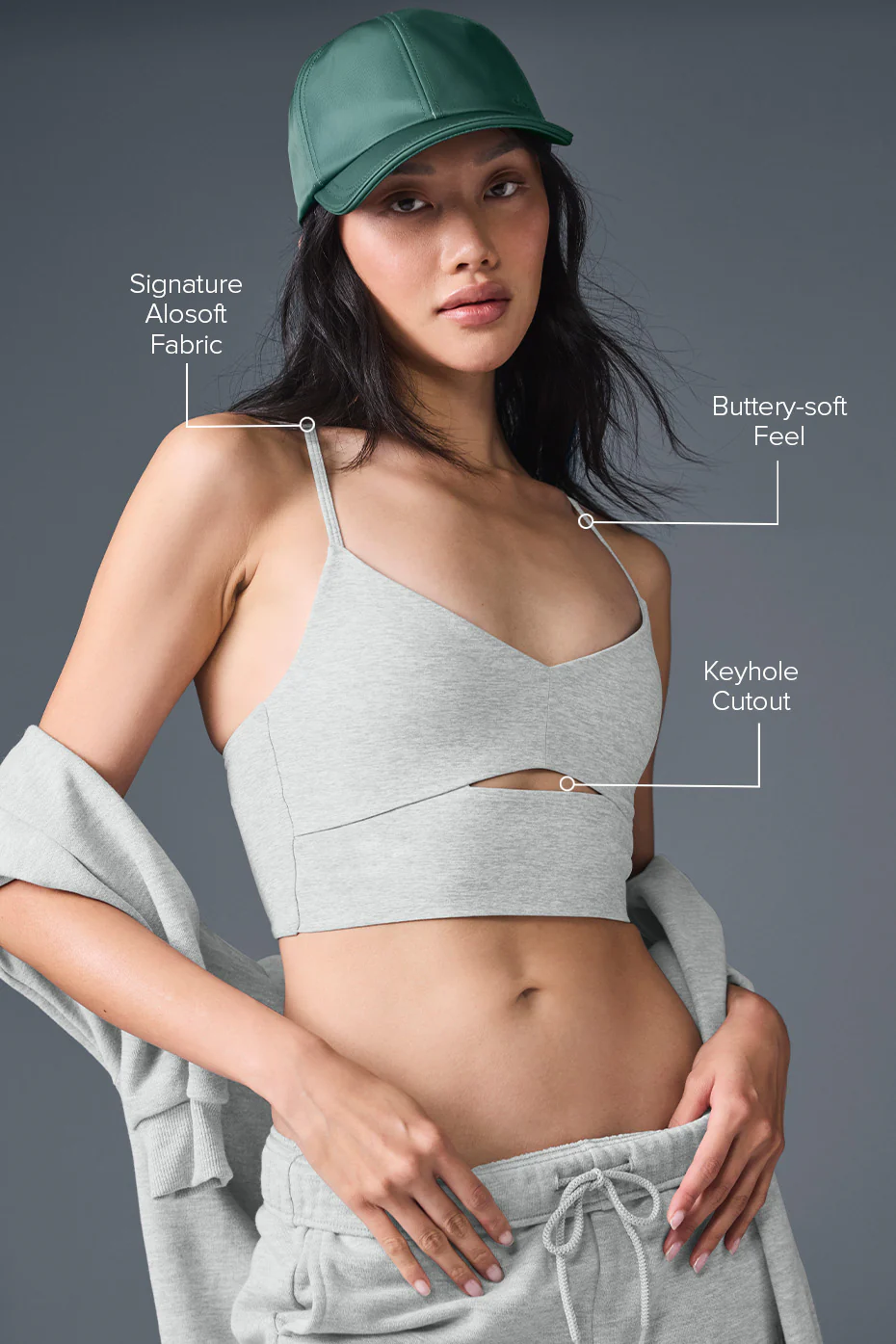 Alosoft Highlight Bra - Athletic Heather Grey