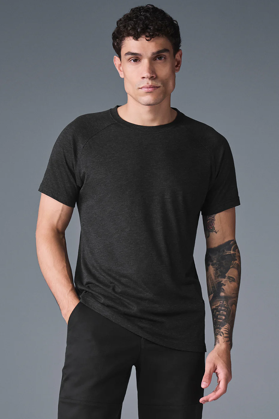 Triumph Raglan Tee - Black Heather
