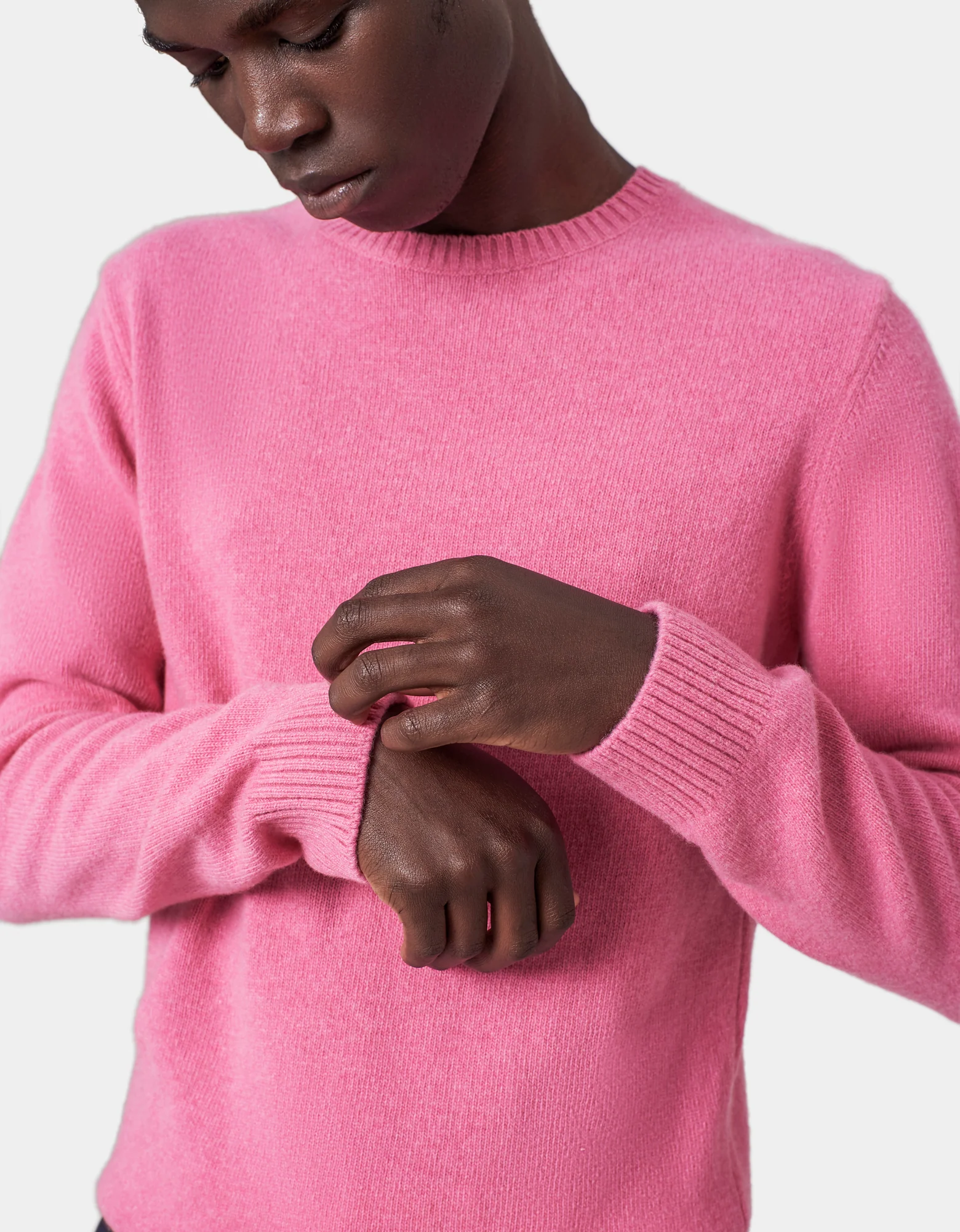 Classic Merino Wool Crew - Bubblegum Pink
