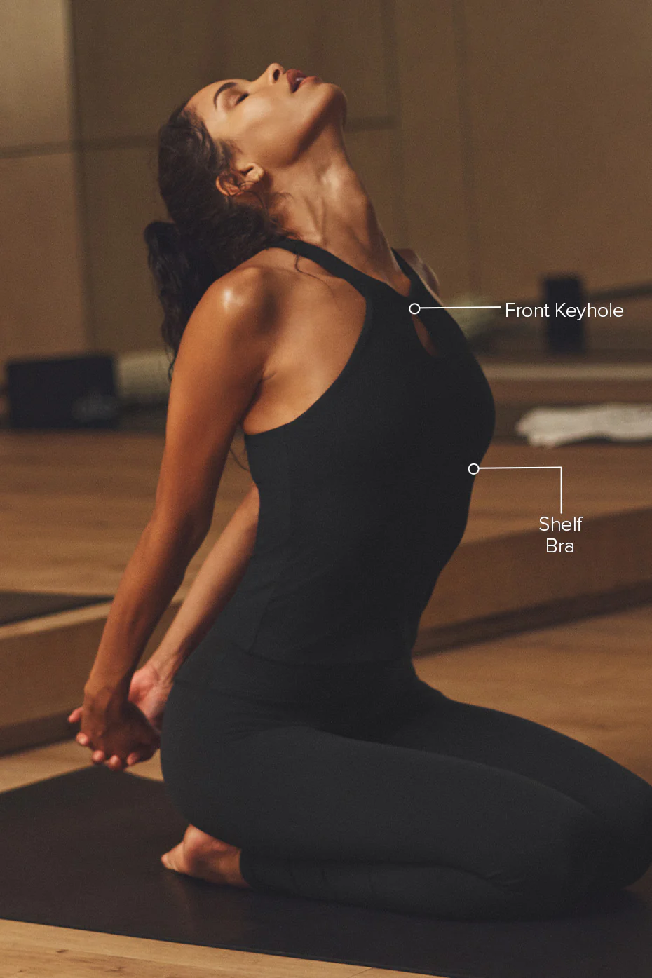 Ribbed Mesmerize Bra Tank - Black