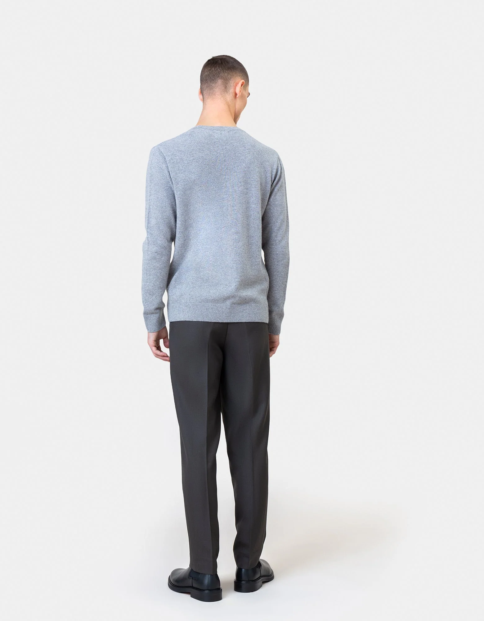 Light Merino Wool Crew - Pacific Blue