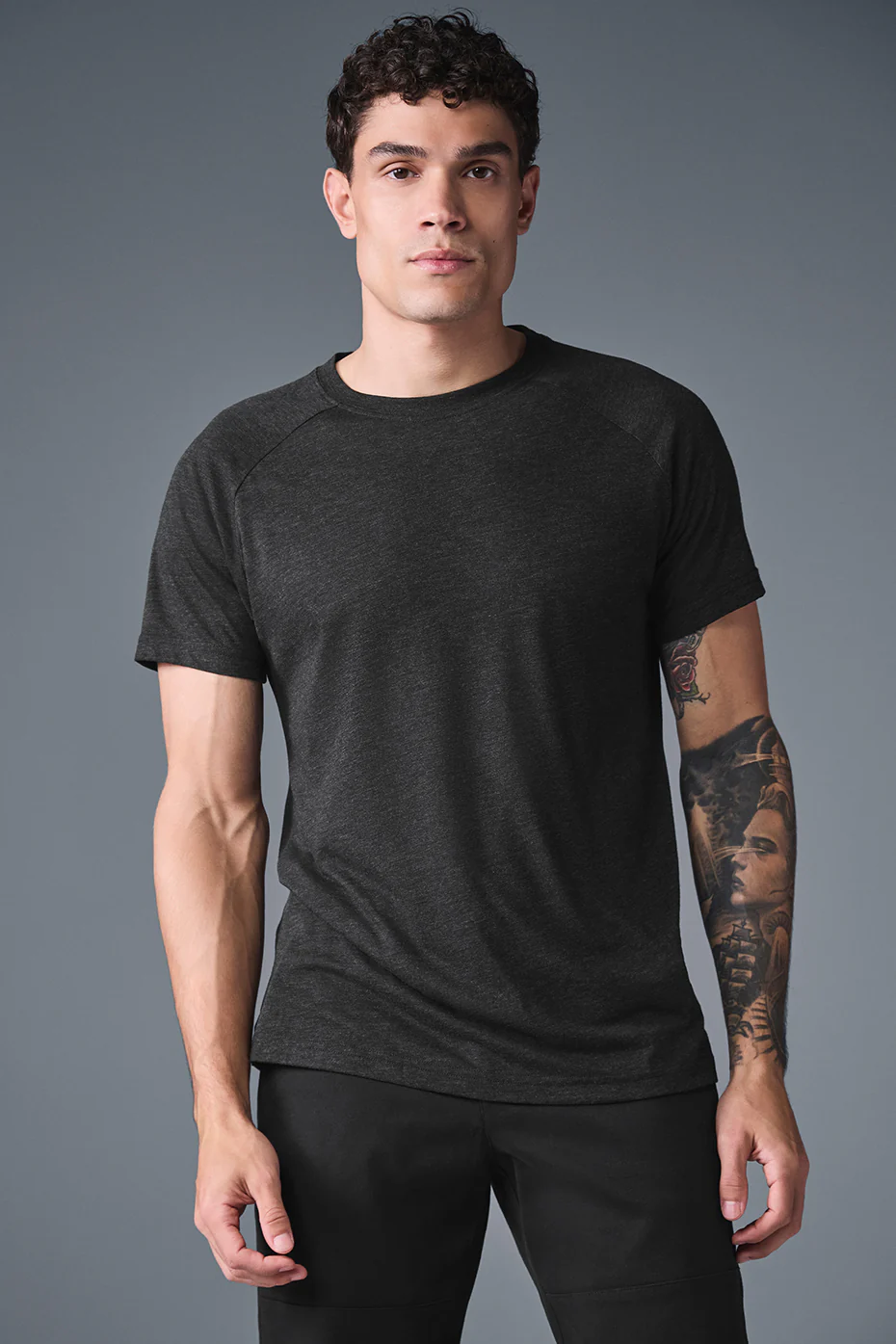 Triumph Raglan Tee - Black Heather