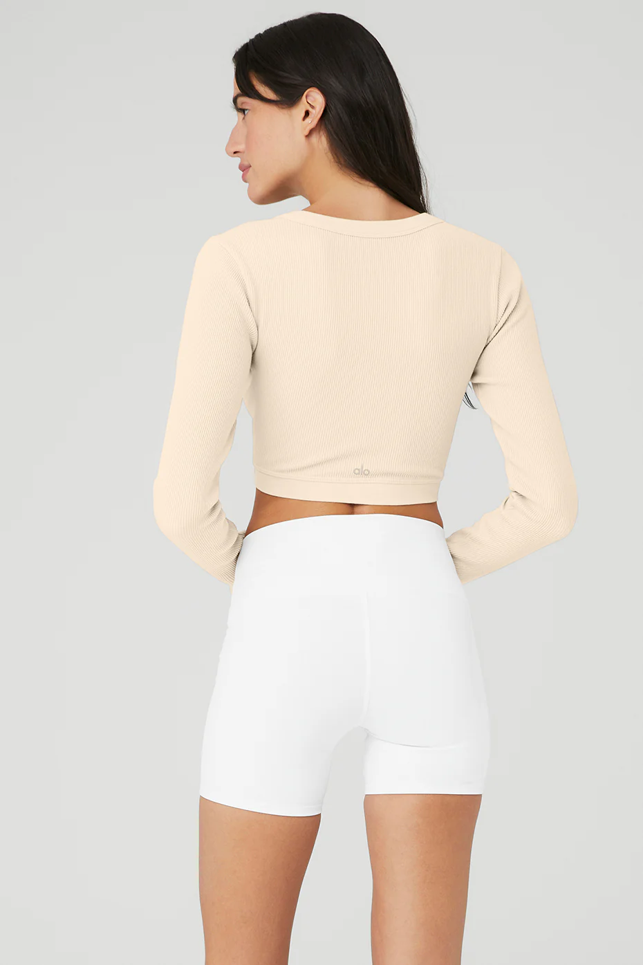 Seamless Ribbed Cropped Serene Long Sleeve - Macadamia