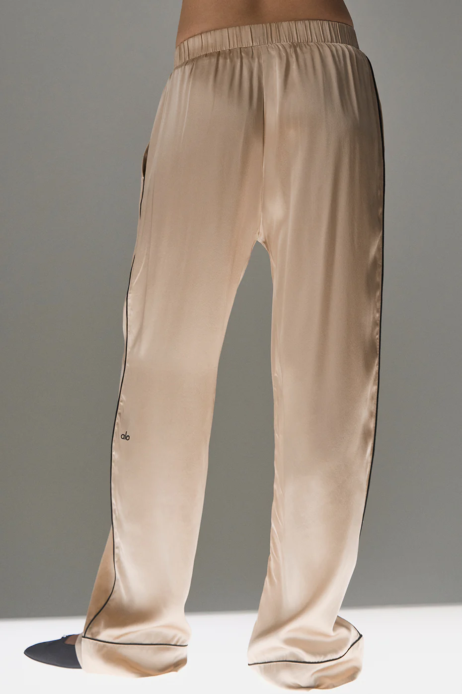 Courchevel Silk Pant - Champagne Pop/Black