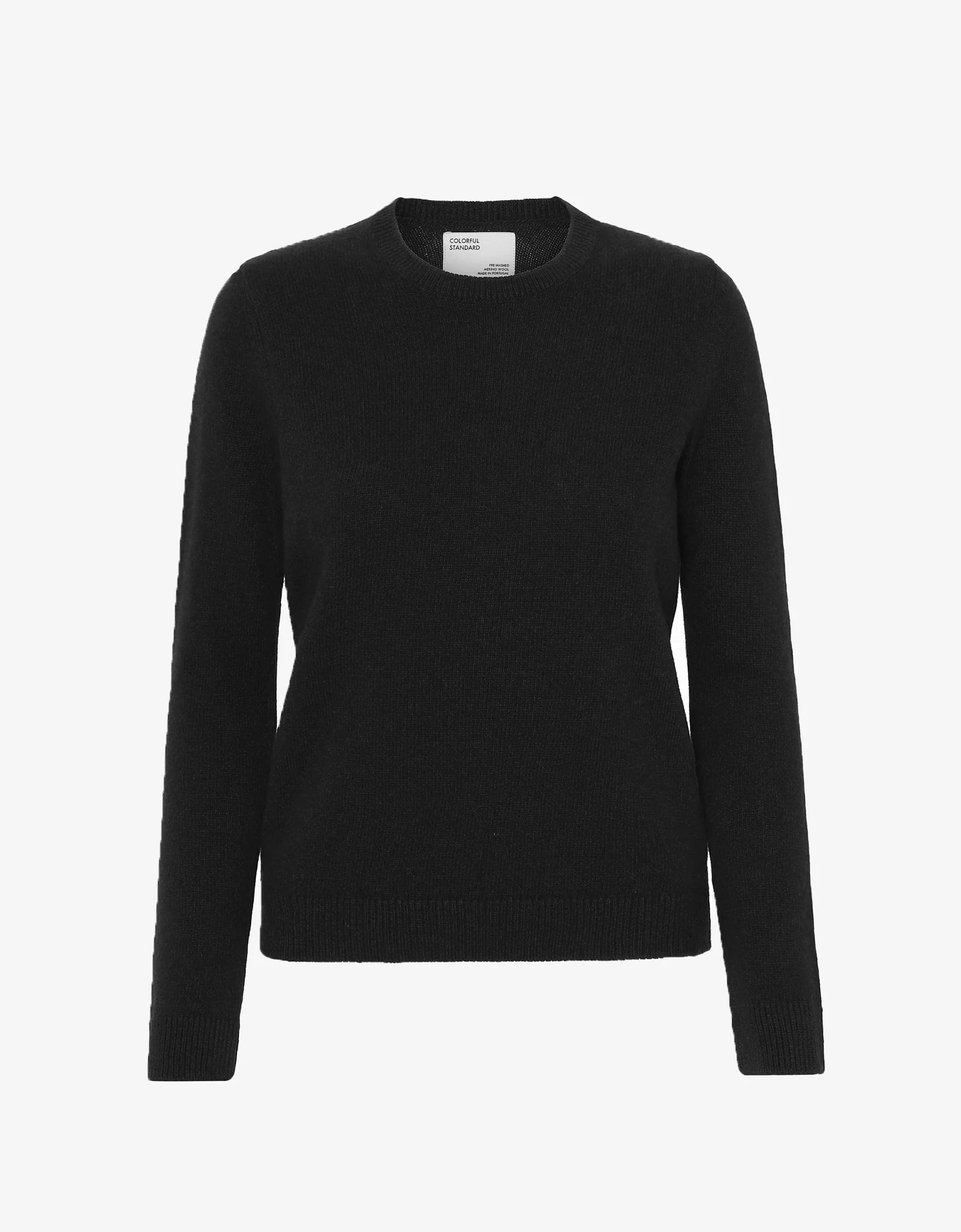 Women Classic Merino Wool Crew - Deep Black