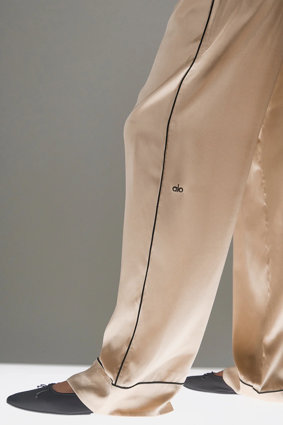 Courchevel Silk Pant - Champagne Pop/Black