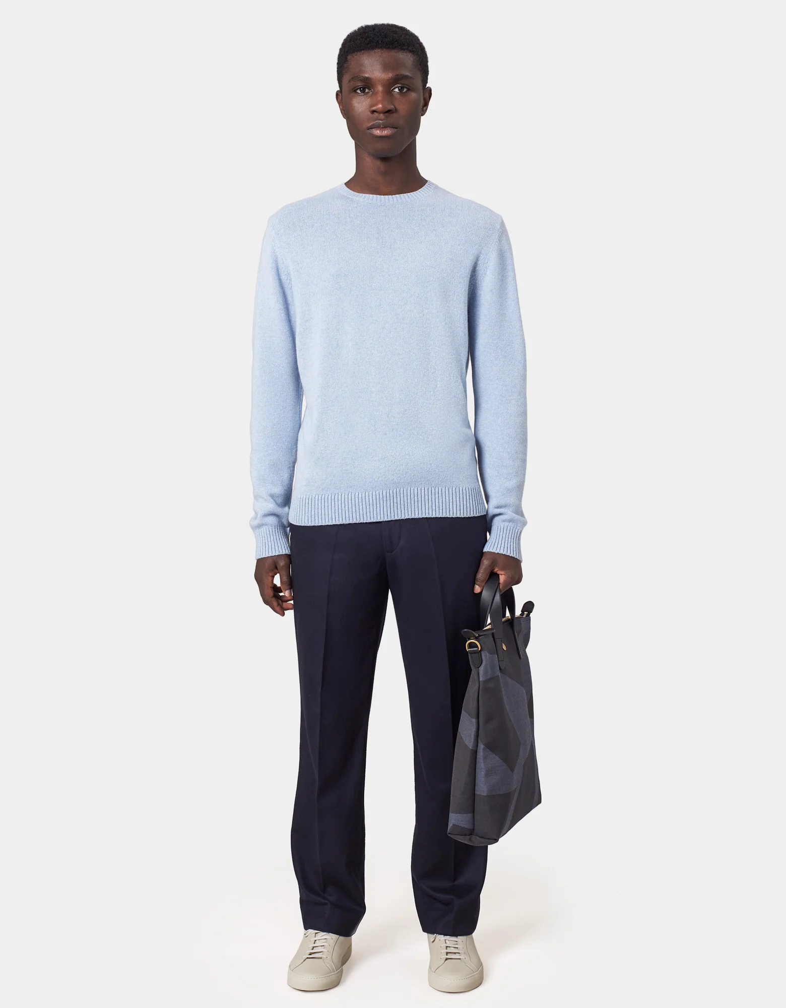 Classic Merino Wool Crew - Polar Blue