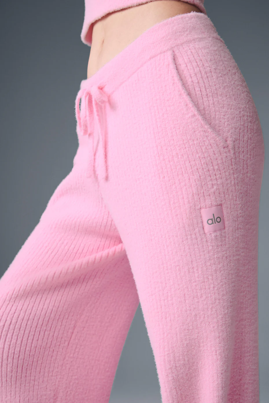 Snuggle Up Sweater High-Waist Wide Leg Pant - Sweet Pink