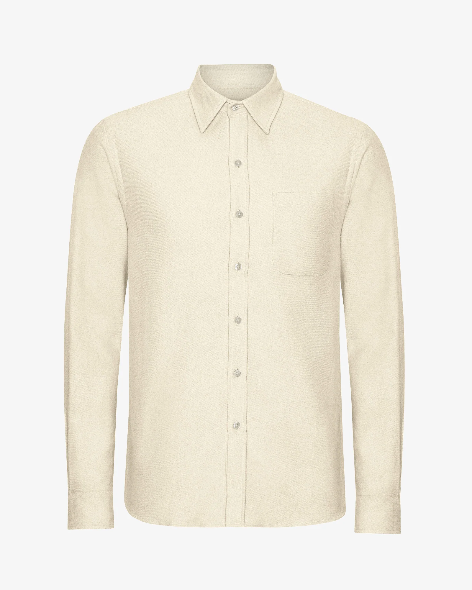 Organic Flannel Shirt - Ivory White