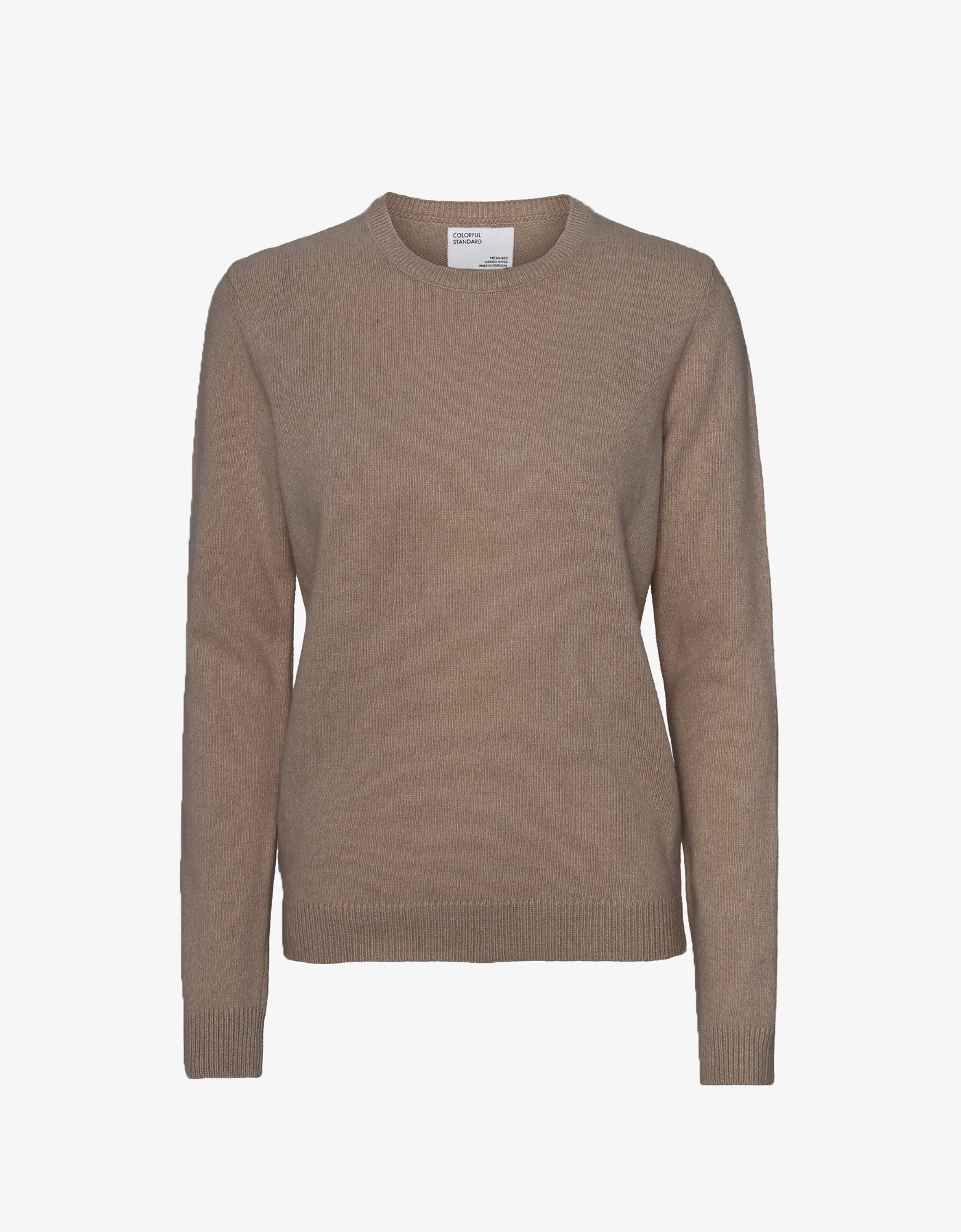 Women Classic Merino Wool Crew - Warm Taupe