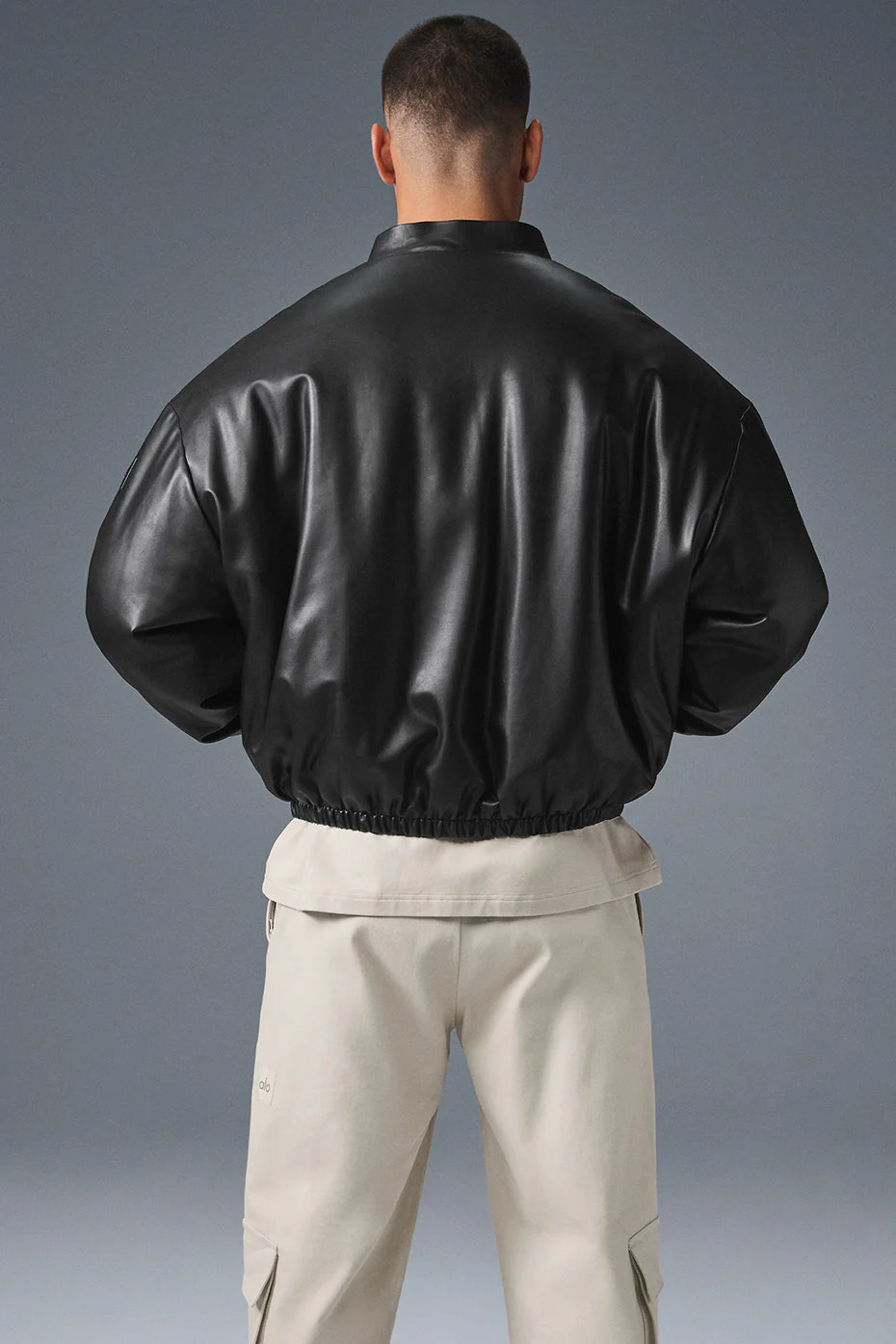 Faux Leather Premier Bomber - Black