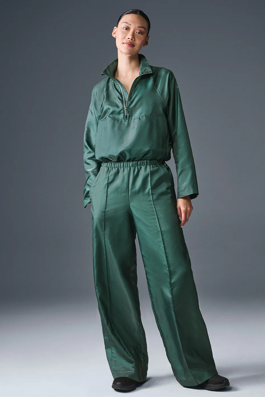 Afterglow Wide Leg Track Pant - Winter Ivy