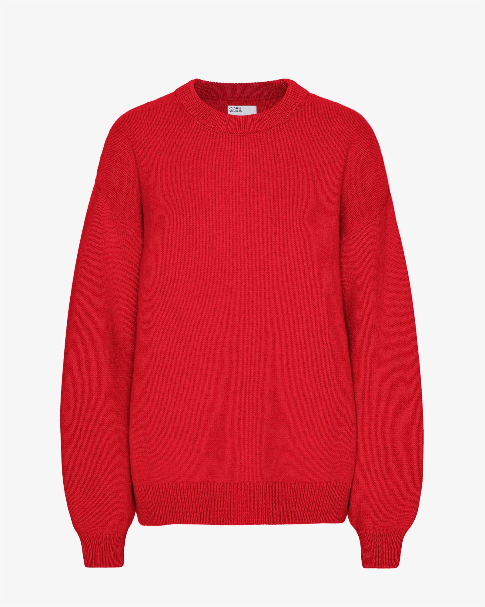 Oversized Merino Wool Crew - Scarlet Red