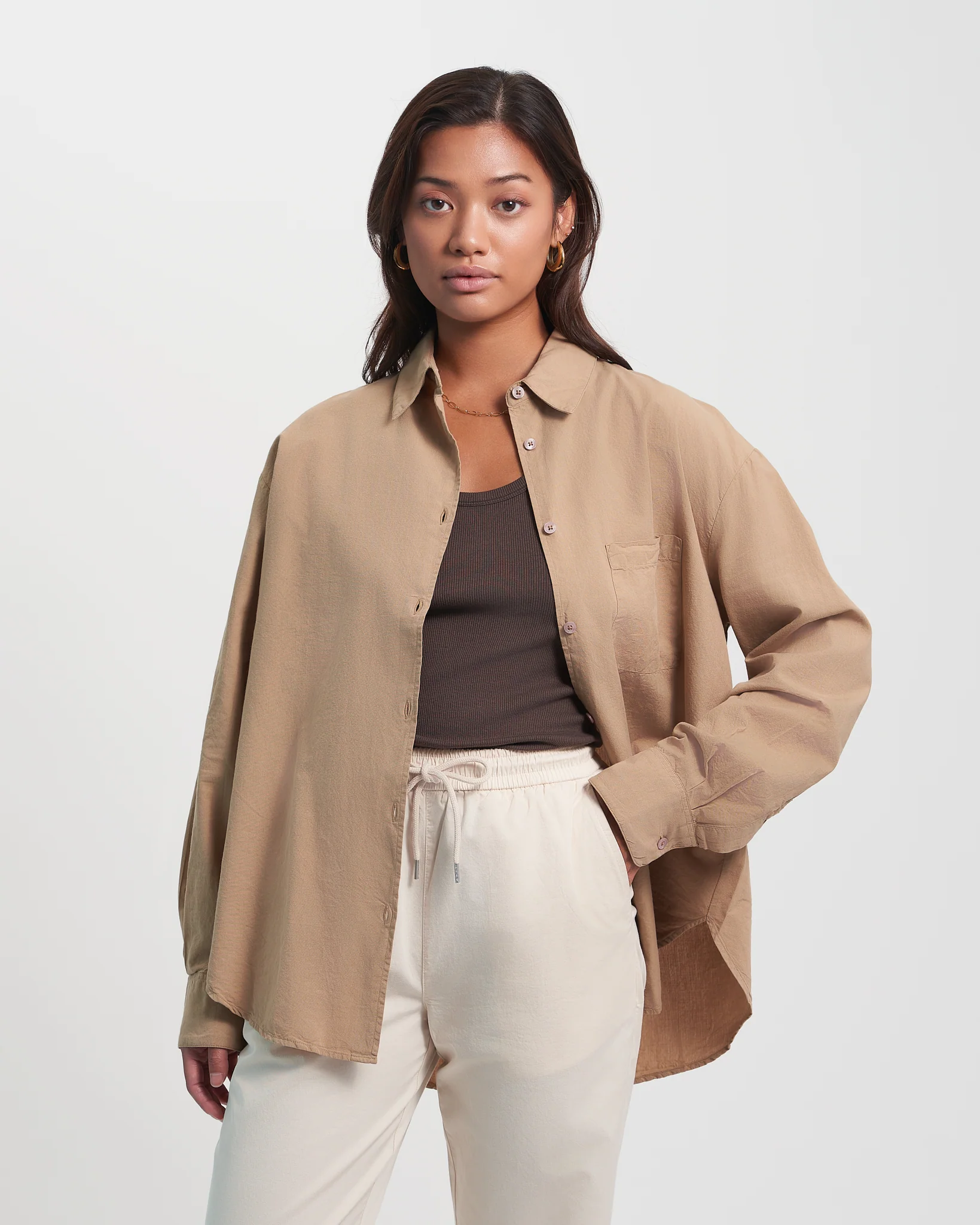 Organic Oversized Shirt - Pacific Blue