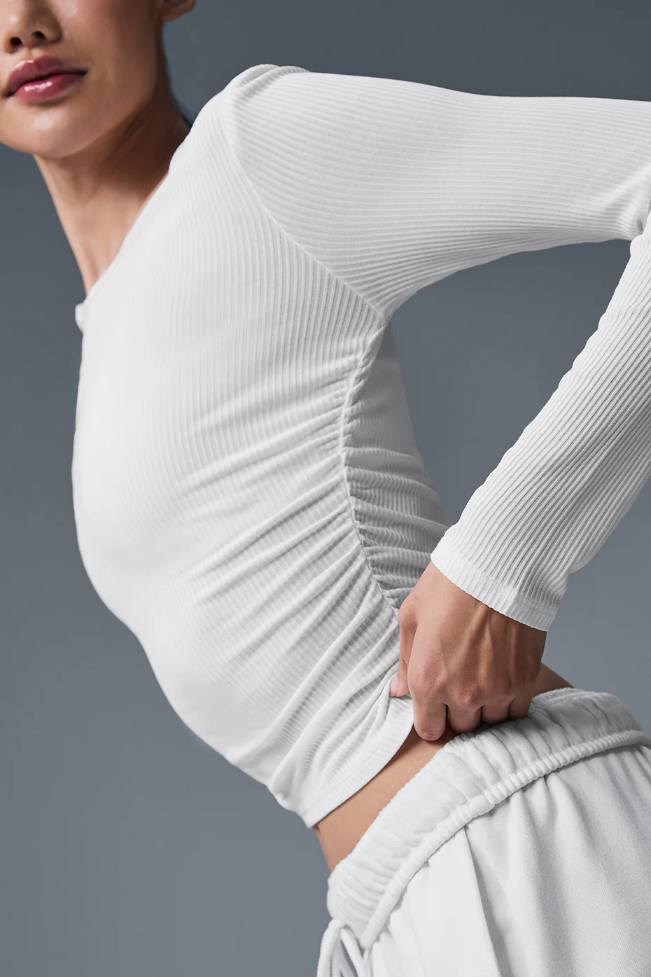 Gather Long Sleeve - White