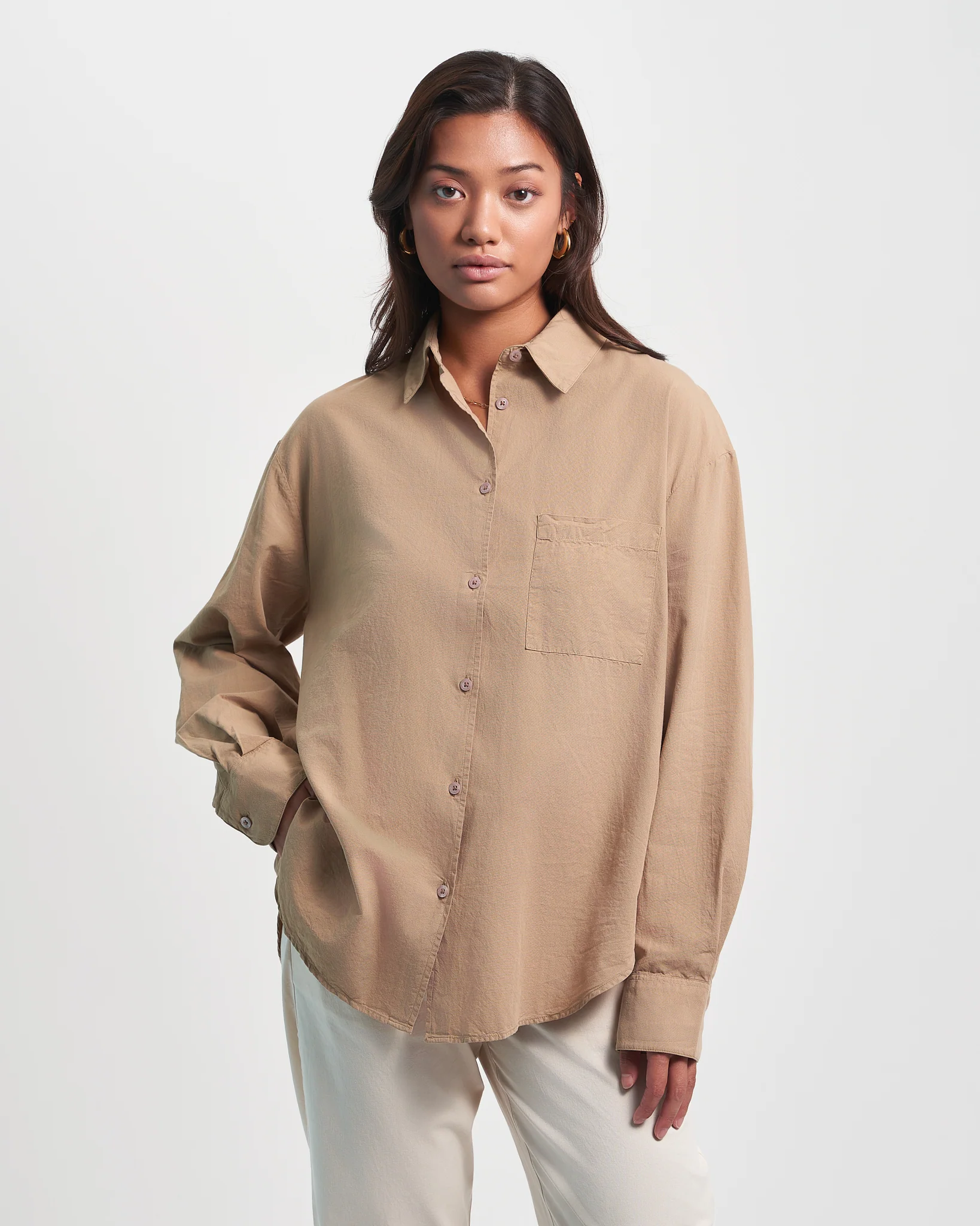 Organic Oversized Shirt - Pacific Blue