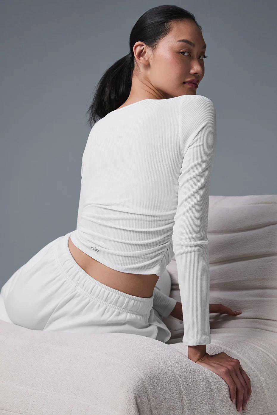 Gather Long Sleeve - White