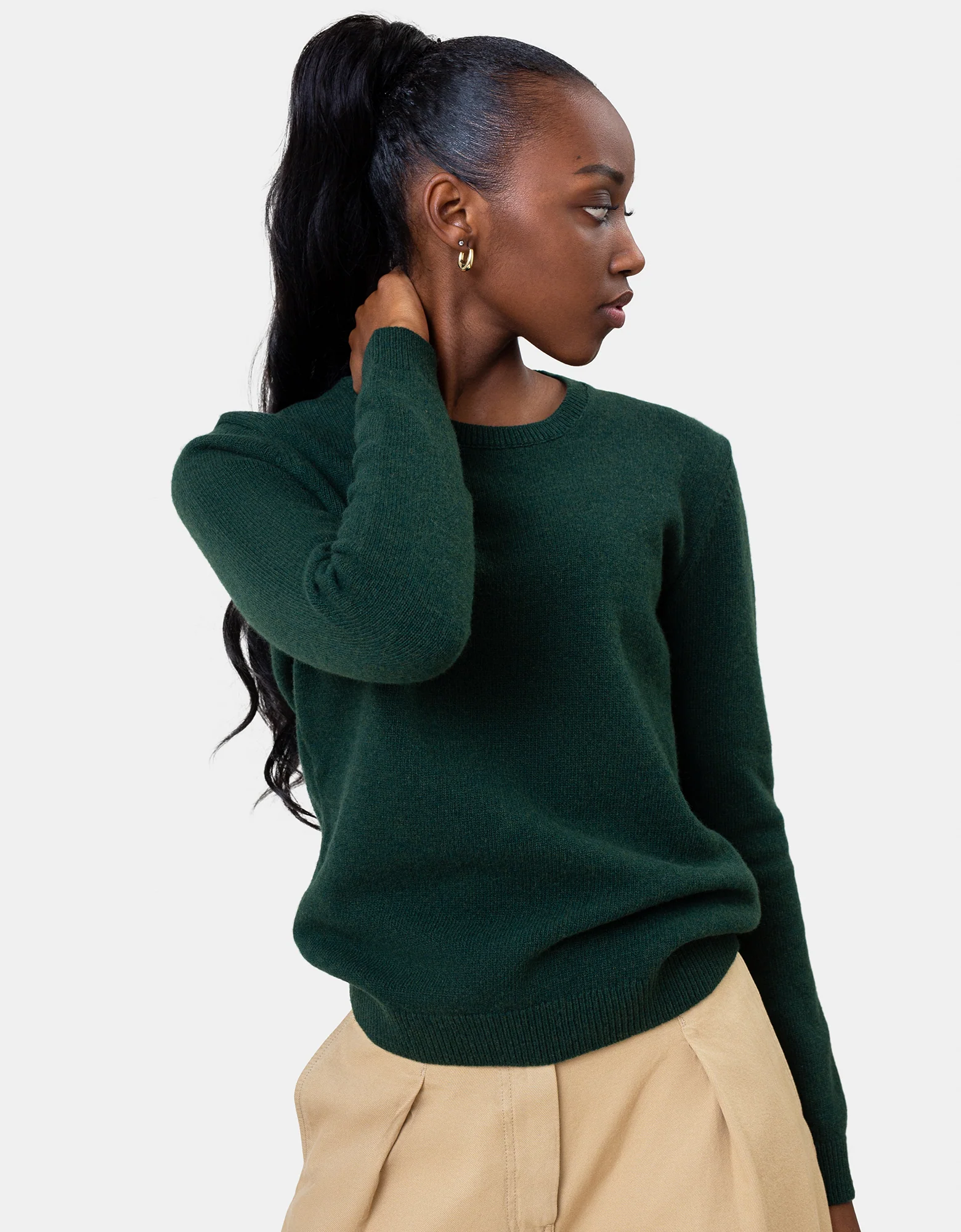 Women Classic Merino Wool Crew - Faded Pink