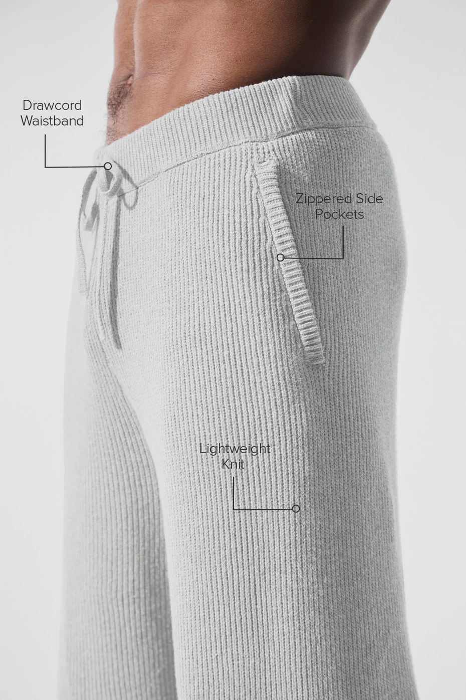 Domain Rib Knit Sweatpant - Athletic Heather Grey