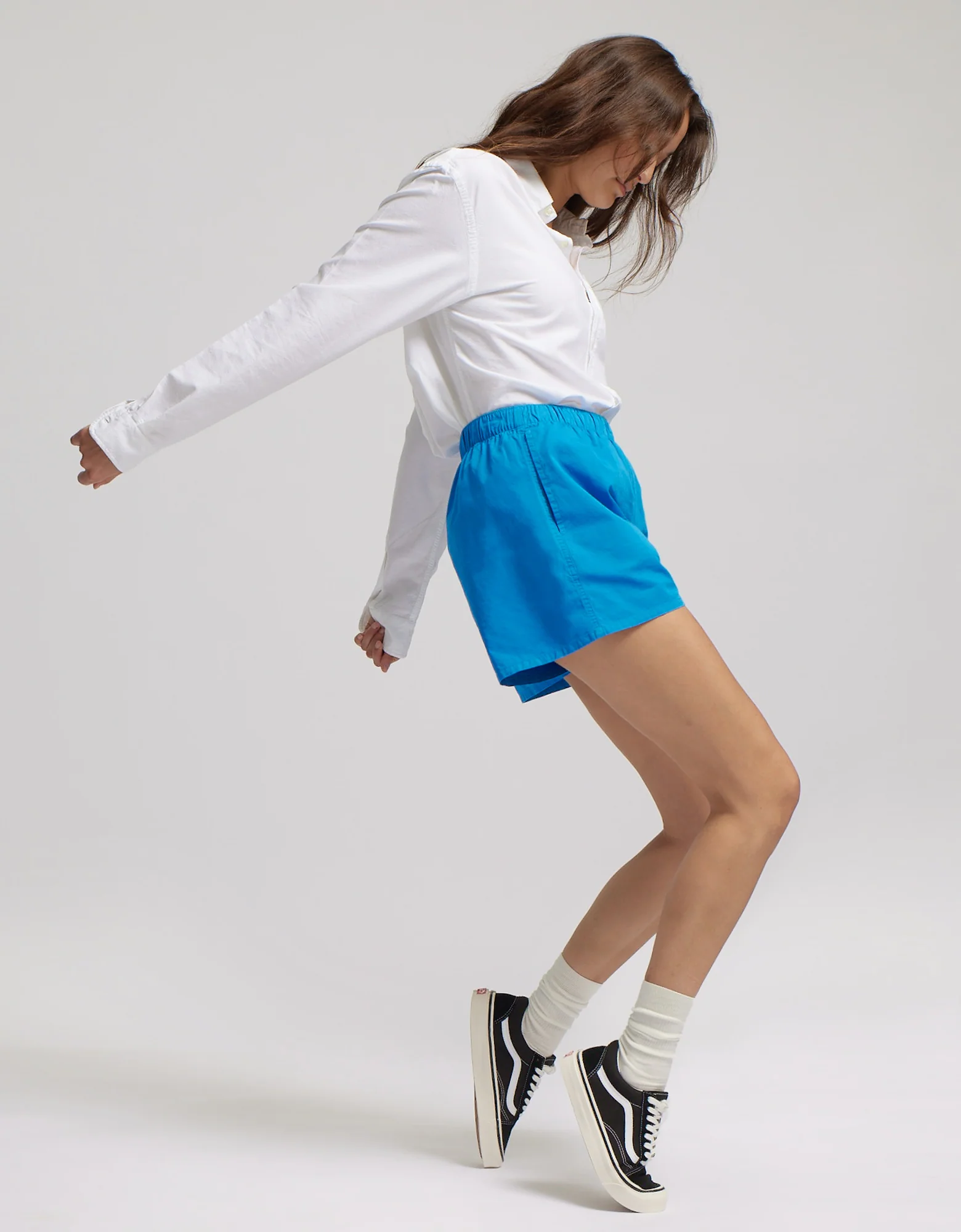 Women Organic Twill Shorts - Pacific Blue