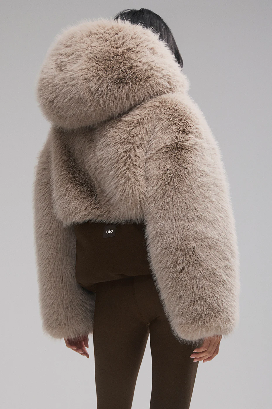 La Premiere Opulent Faux Fur Stunner Jacket - Espresso/Oat