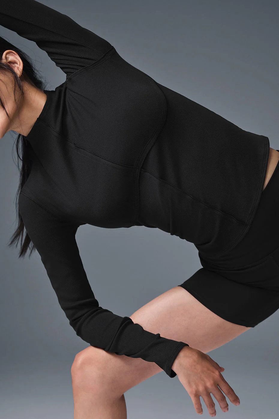 Ribbed En Pointe Long Sleeve - Black
